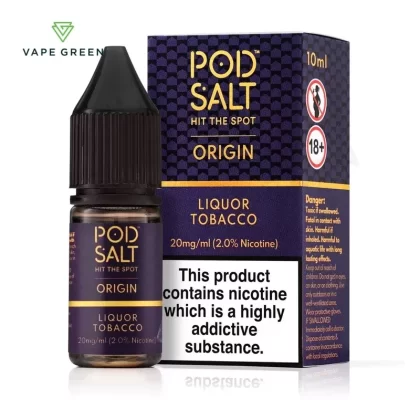 Liquor Tobacco Nic Salt E-Liquid by Pod Salt Origin - Eliquidsupply