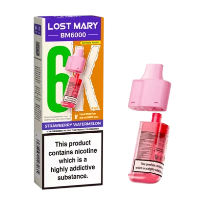 Strawberry Watermelon Lost Mary BM6000 Refill Pack - 20mg - Vape Product