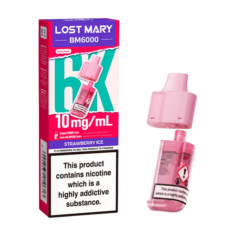 Strawberry Ice Lost Mary BM6000 Refill Pack - Ecigwizard - Image 2