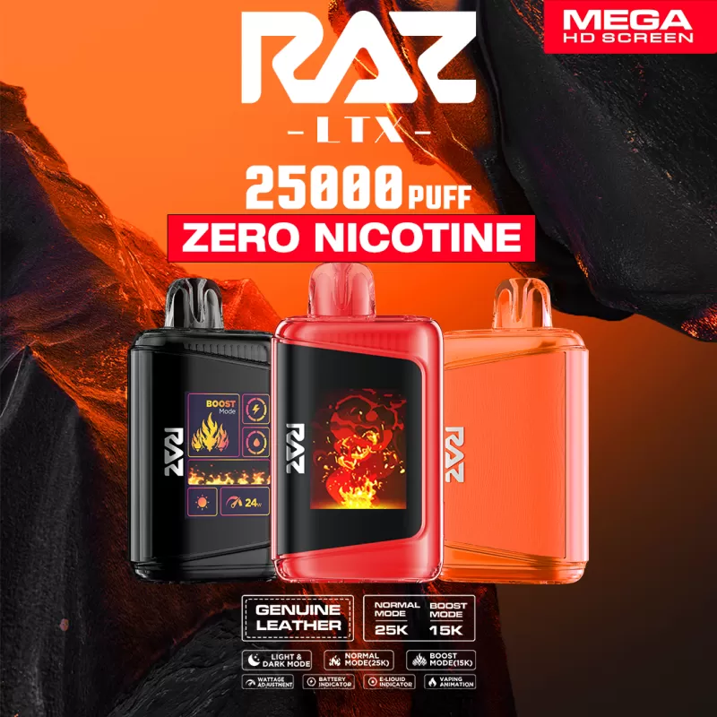 RAZ LTX 25K Zero Nicotine Disposable Device – 25,000 Puffs - New York Mint (0% Nic)