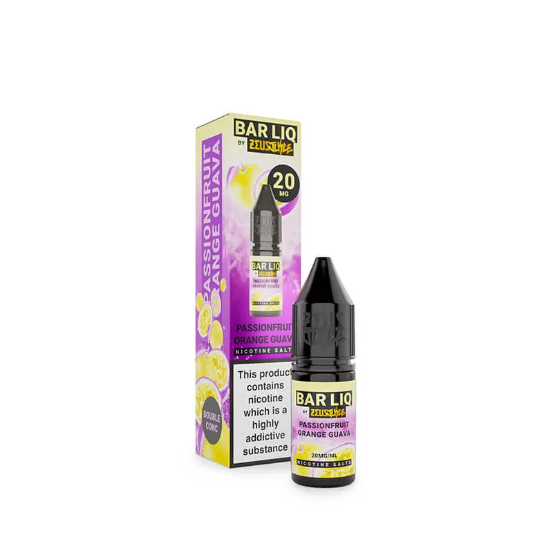 Zeus Juice Bar Liq Passionfruit Orange Guava Nic Salt E-Liquid 10ml - 10mg - Image 3