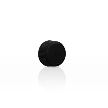 Plastic Cap | Ribbed w/ Foam Liner | 20mm – Black – 240 Count