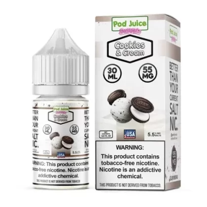Pod Juice Salt Cookies & Cream Tobacco Free Nicotine E-Juice 30ml