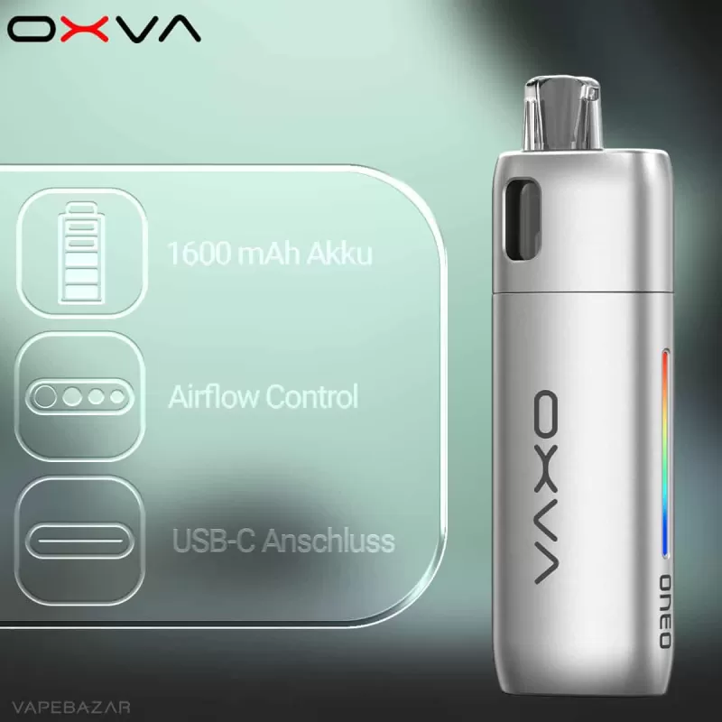 OXVA Oneo – Pod Kit – Cool Silver - Pod Kit / OXVA / 1600 mAh / 3,5ml / USB-C - Image 2