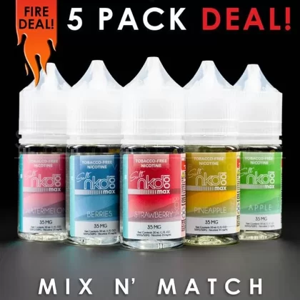 Naked NKD 100 MAX Nic Salt – Mix and Match (5 Pack) 150ml