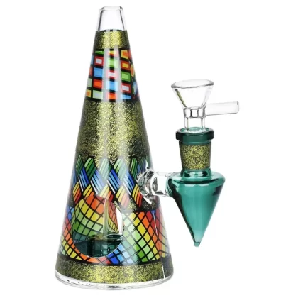 Conical Stained Glass Bong – 6.25″