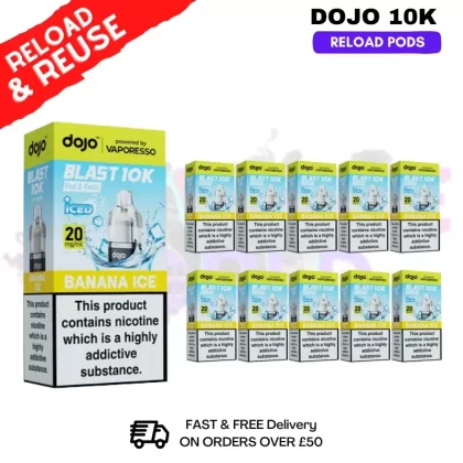 Banana ICE Dojo Blast 10K Replacement Pods Box Of 10