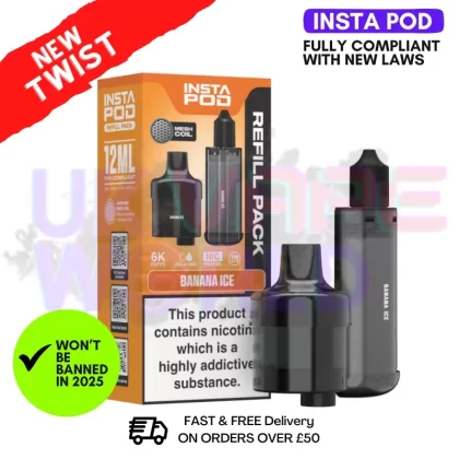 Banana ICE Insta Pod Refil Pack (2ML POD + 10ML BOTTLE)