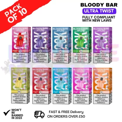 Bloody Bar Twist 20K Dual Flavour BOX OF 10 – ONLY £79.99