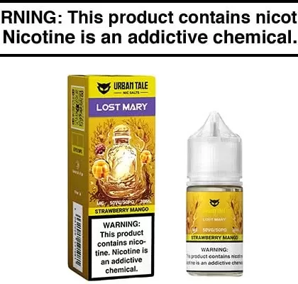 STRAWBERRY MANGO BY LOST MARY X URBAN TALE NIC SALTS 30ML - Vapejuice