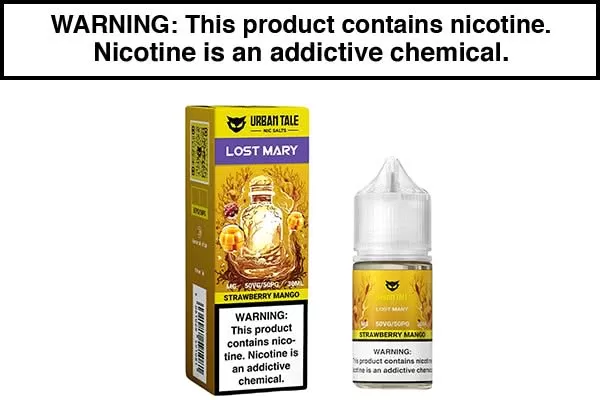 STRAWBERRY MANGO BY LOST MARY X URBAN TALE NIC SALTS 30ML - Vapejuice