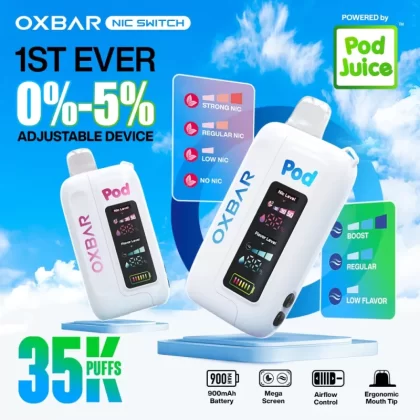 Oxbar x Pod Juice Nic-Switch 35K Disposable Device - 35,000 Puffs - Jolly Pink Strawberry
