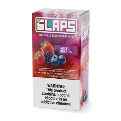 Slaps Vape 4500 Puffs - Pack Count#Single Pack~Flavor#Iced Strawberry Watermelon>Lush Ice>Mixed Berries>Pink Lemonade>Red Bang>Strawberry Banana>Strawberry Dessert>Watermelon Guava~Nicotine#