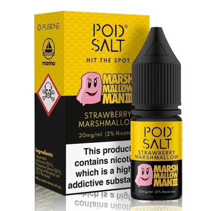 Strawberry Marshmallow By Pod Salt and Marshmallow Man 3 10ml - Nicotine Strength#20mg (Salt)>11mg (Salt)