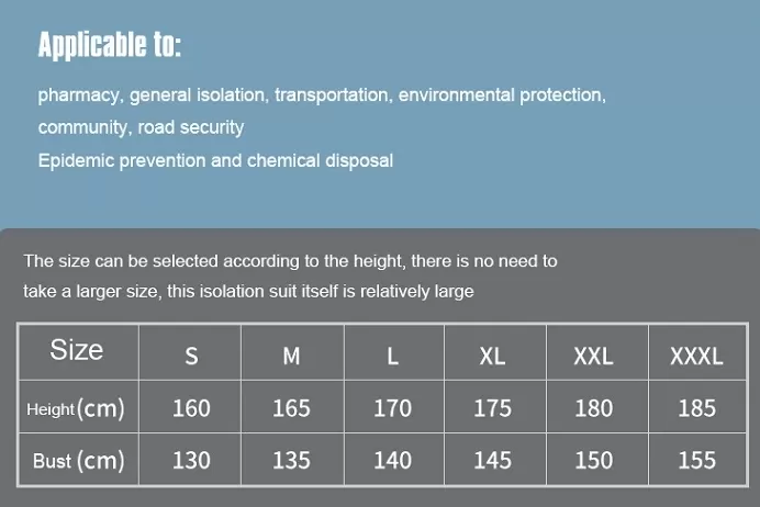 Composite Non-woven One-piece Isolation Clothing Protective Clothing - L - Image 2