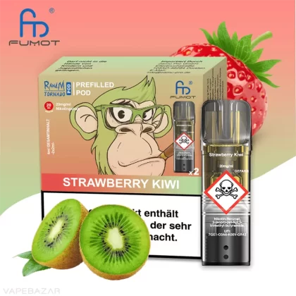 RandM Tornado Pods – Strawberry Kiwi (2er Pack) - RandM / Kiwi / Erdbeere / ca. 1200 insgesamt / 20mg/ml