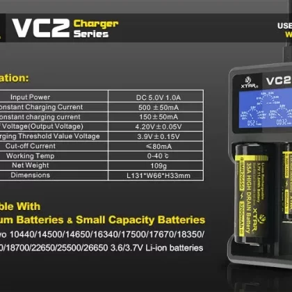 Xtar VC2 Battery Charger - Ecigpremium