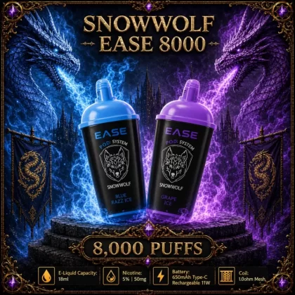 Snowwolf Ease 8000 - Peach Ice / 0% - Vapeciga