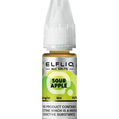 Elf Bar Elfliq Sour Apple Nic Salt Vape Juice - Strength 20mg