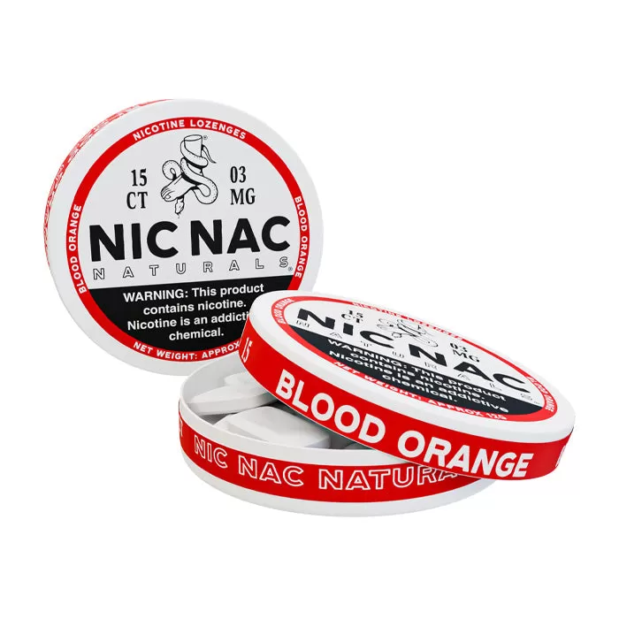 Nic Nac Blood Orange Nicotine Lozenges - 20 per can - 3 mg - Image 2