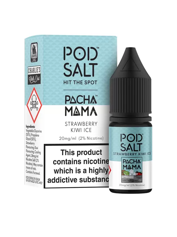 Pod Salt Pacha Mama Strawberry Kiwi Ice Nic Salt E-Liquid - 20mg
