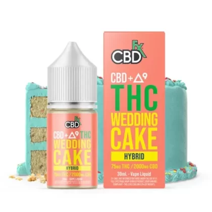 CBDfx CBD + Delta-9 THC Vape Juice: Wedding Cake – Hybrid