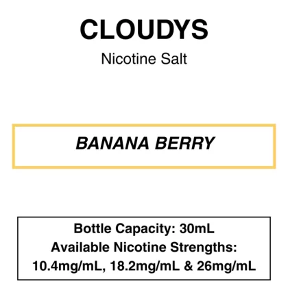 Banana Berry – Cloudys Premium E- Liquid Nic Salt 30 ml