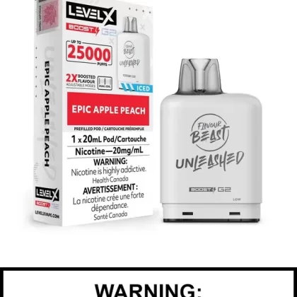 Epic Apple Peach Iced Flavour Beast Unleashed Level X Boost G2 Pods