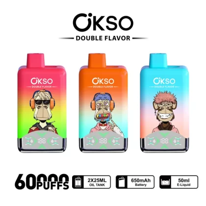 OKSO Double Flavor 60000 60K Puffs Double Taste LED Display Disposable Vape - Vapeq10