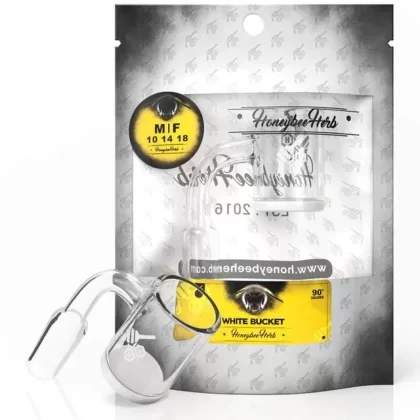 Honeybee Herb White Line 90° White Bucket Quartz Banger