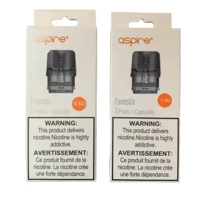 ASPIRE Favostix Pods, Replacement Vape Pods, 2pk, 2ml, 1.0ohm, 0.6ohm