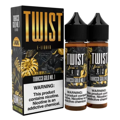 TWIST E-Liquid – Tobacco Gold No.1 - 120ML E-Liquid (Twin 60ML Pack) - 0MG