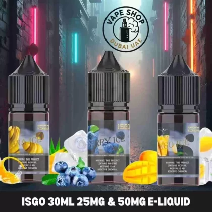 Isgo 30ml 25MG & 50MG E-liquid In Dubai - Vape Product, Vape Product; Banana Ice, Blueberry Ice (22C35E)