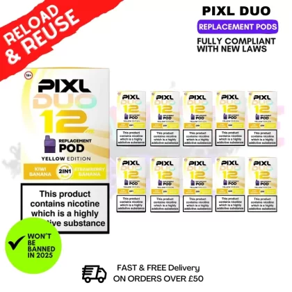 Yellow Edition Pixl Duo Replacement Pods – Box Of 10