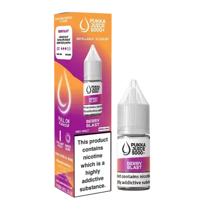 Berry Blast Pukka Juice 5000+ Nic Salt E-Liquid – 10ml, 10mg/20mg, Pack of 10