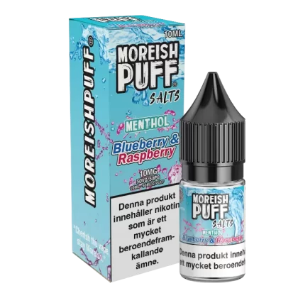 Moreish Puff Menthol Blueberry & Raspberry Nicosalt 10mg 10ml – E juice med nikotin