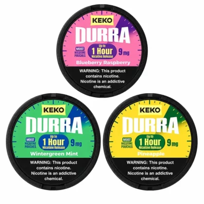KEKO DURRA Nicotine Pouches - Vape Product, Vape Product; Blueberry Raspberry, Pineapple (14D6B5)