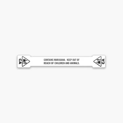Tamper Evident | California Warning Labels | .5in x 2.75in – Dogbone – 1000 Count