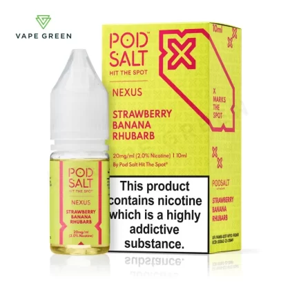 Strawberry Banana Rhubarb Nic Salt E-Liquid by Nexus Pod Salt
