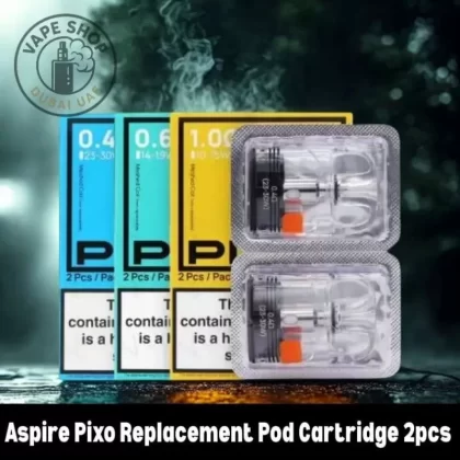 Aspire Pixo Replacement Pod Cartridge 2pcs In UAE - 0.4Ω (DTL | 23–30W), 0.6Ω (RDTL | 14–19W)