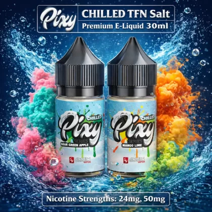 Pixy CHILLED TFN Salt Premium E-Liquid 30ml - Sour Green Apple / 24mg - Vapeciga