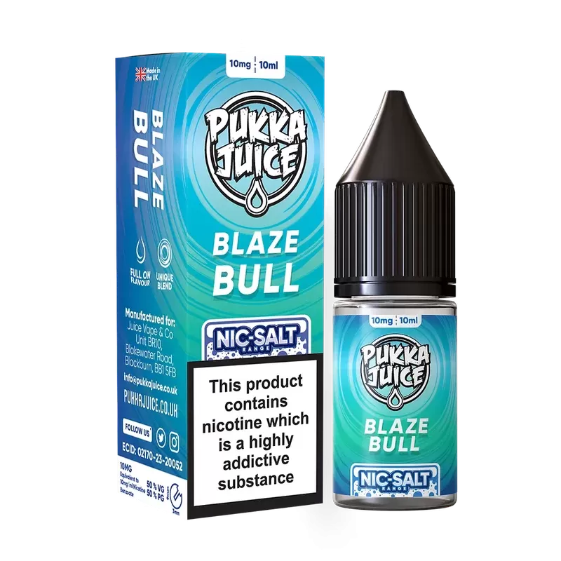 Pukka Juice Nic Salt E-Liquid Blaze Bull - Nicotine Strength#10mg>20mg (E55734)