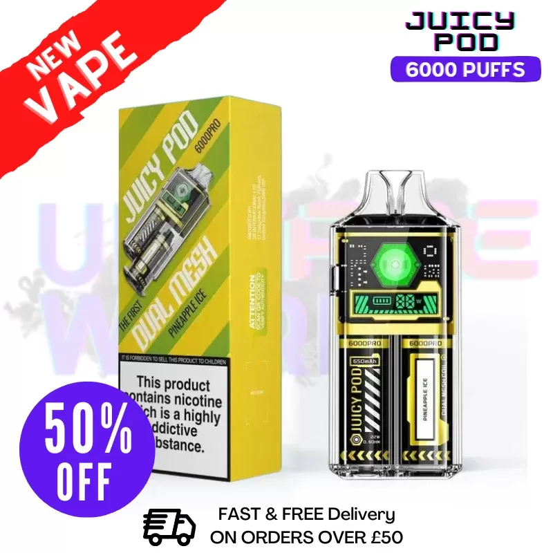 Juicy Pod 6000 Pro Pineapple Ice Disposable Bar – ONLY £6