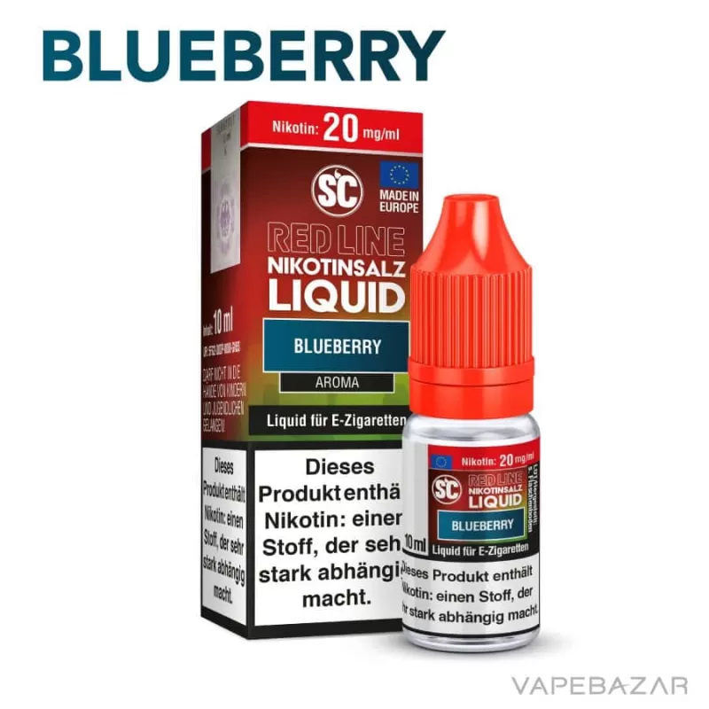 SC Red Line Nikotinsalz Liquid – Blueberry - 10mg/ml, Nikotinfrei - Image 2
