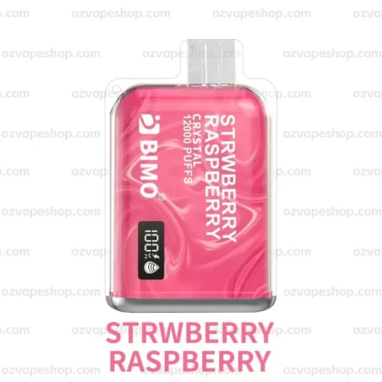 BIMO Crystal 12k Puffs- Strawberry Raspberry - Ozvapeone (291F7D)
