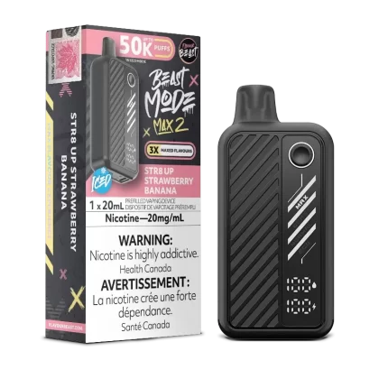 Beast Mode Max 2 50K STR8 UP Strawberry Banana Ice By Flavour Beast