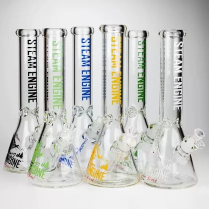 Steam Engine™ | 14 Inch 7mm Glass Bong – Golden Crown