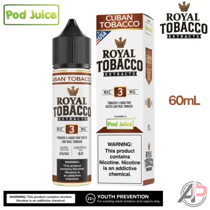 Pod Juice Royal Tobacco Extracts Cuban Tobacco E-Liquid 60mL - Vape Product, Vape Product