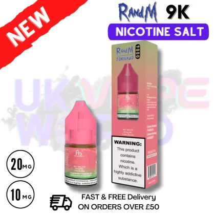 Rainbow RandM Tornado 9000 Nic Salt 10ml eLiquid – £1.99
