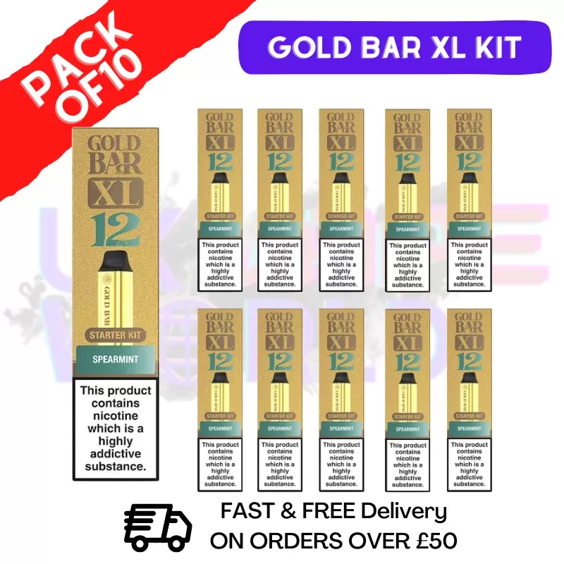 Spearmint Gold Bar XL Prefilled KITS Box of 10